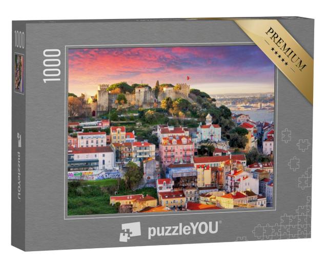 Puzzel 1000 stukjes „Lissabon, Skyline met het kasteel van Sao Jorge“