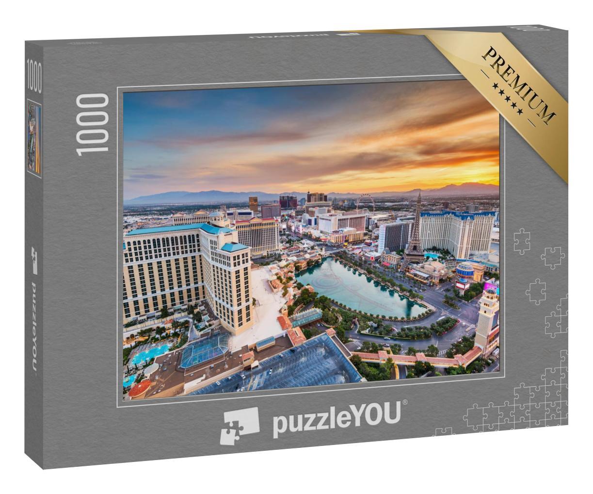 Puzzle 1000 Teile „Abenddämmerung über Las Vegas, Nevada, USA“