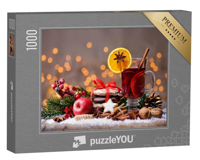 Puzzel 1000 stukjes „Zelfgemaakte glühwein met sinaasappels en kruiden“