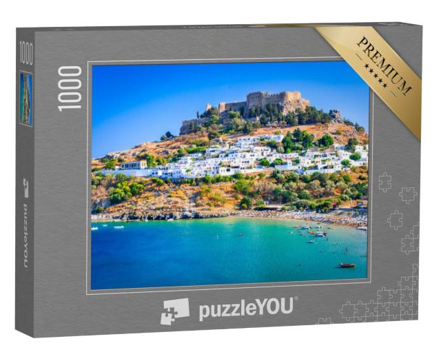 Puzzel 1000 stukjes „Lindos met zijn witgekalkte huizen, Rhodos, Griekenland“