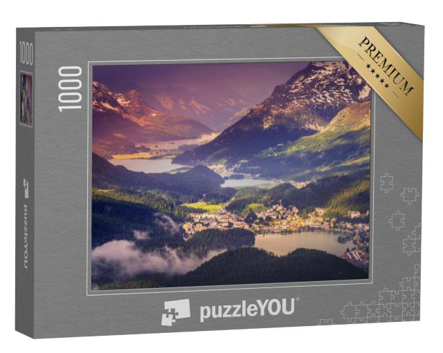 Puzzel 1000 stukjes „Meren van Celerina en Engadin, St. Moritz, Silvaplana“