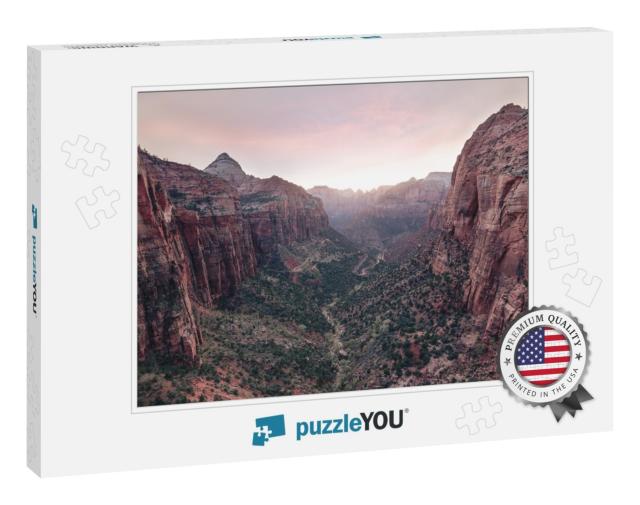 Sunset Taken At the Canyon Overlook in Zion National Park... Jigsaw Puzzle