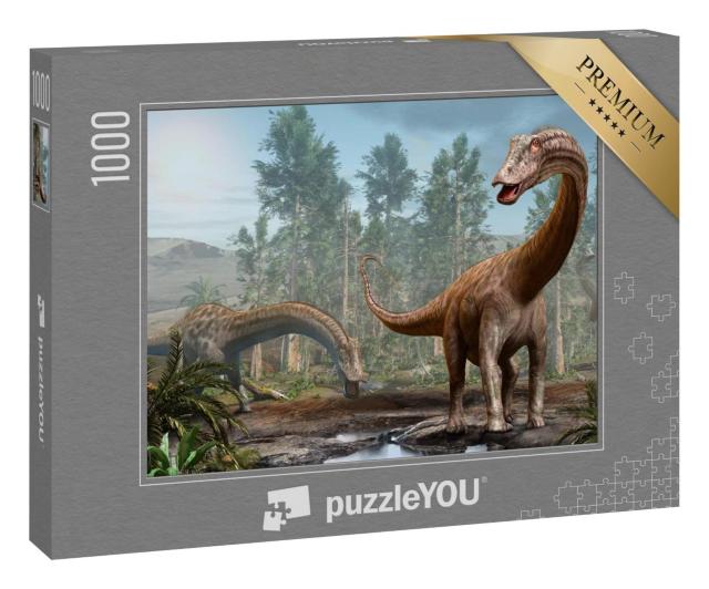 Puzzle 1000 Teile „Diplodocus: Dinosaurier der Jura-Ära, 3D-Illustration“