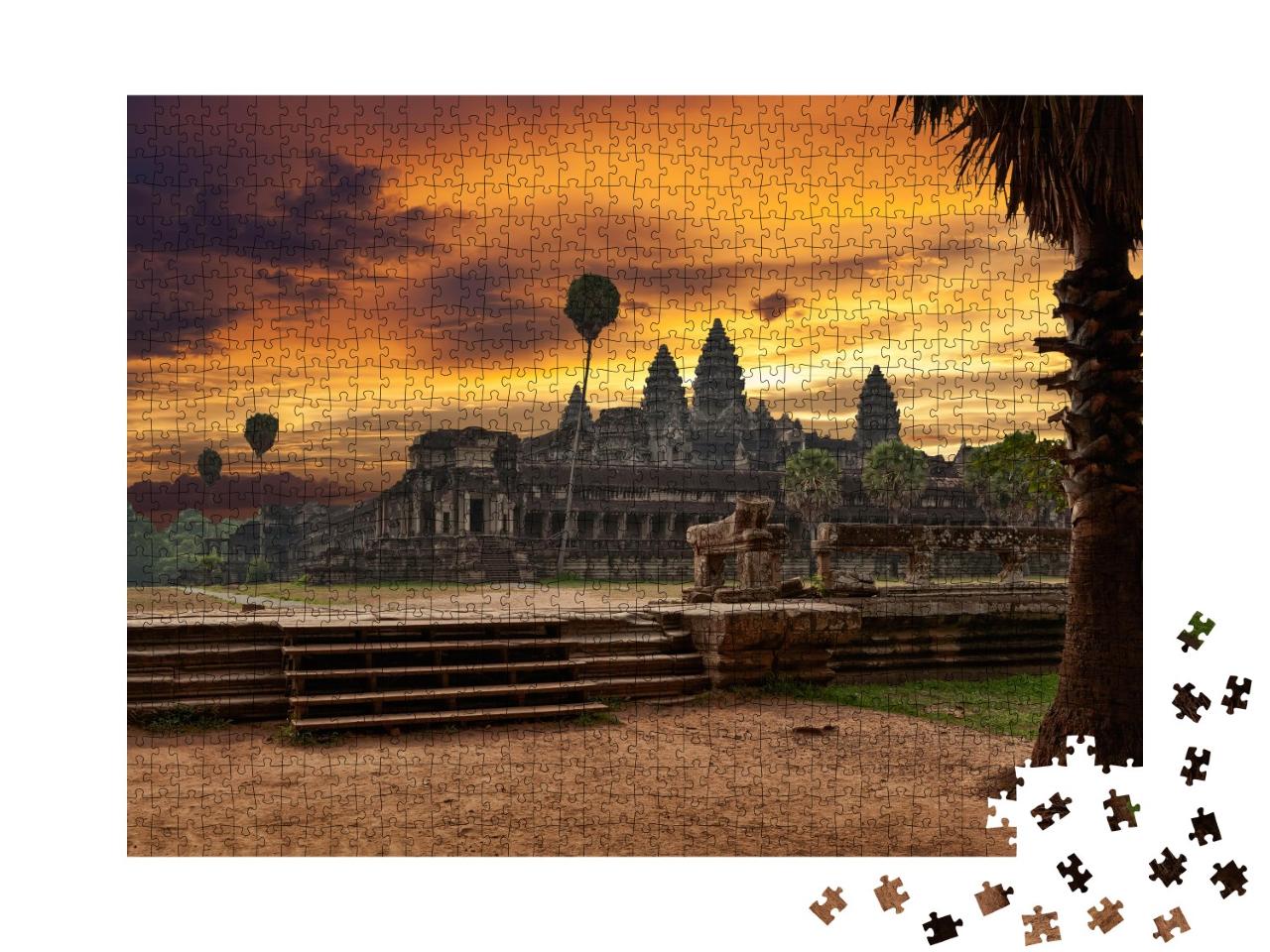 Puzzle 1000 Teile „Angkor Wat bei Sonnenuntergang“
