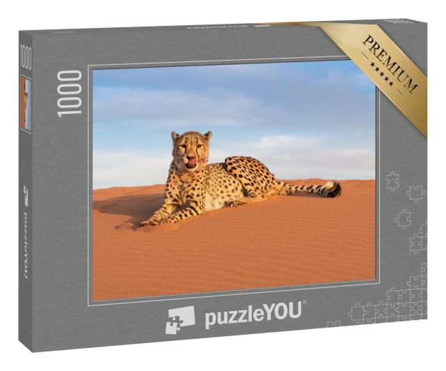 Puzzle 1000 Teile „Gepard im Kanaan N/a'an ku se Desert Retreat Camp“