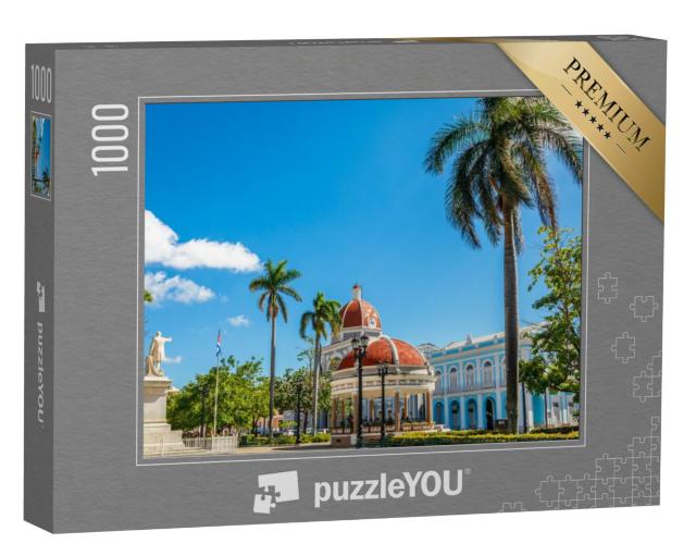 Puzzel 1000 stukjes „Cienfuegos Jose Marti Centraal Park met palmbomen, Cienfuegos, Cuba“