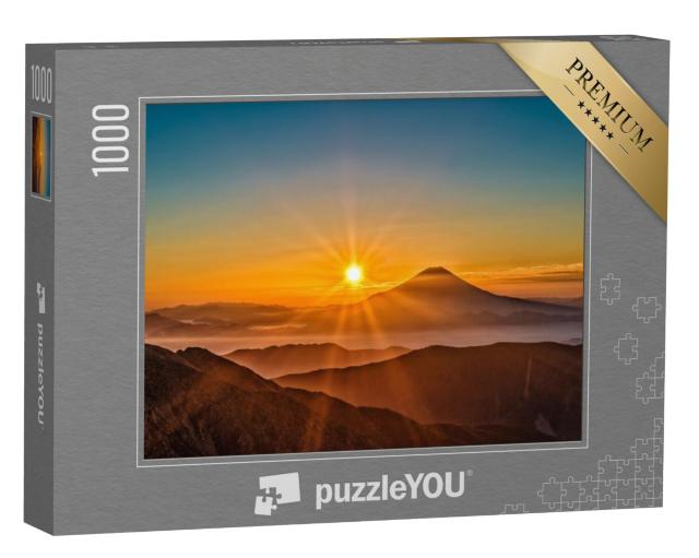 Puzzel 1000 stukjes „Zonsopgang boven de berg Fuji in Japan“