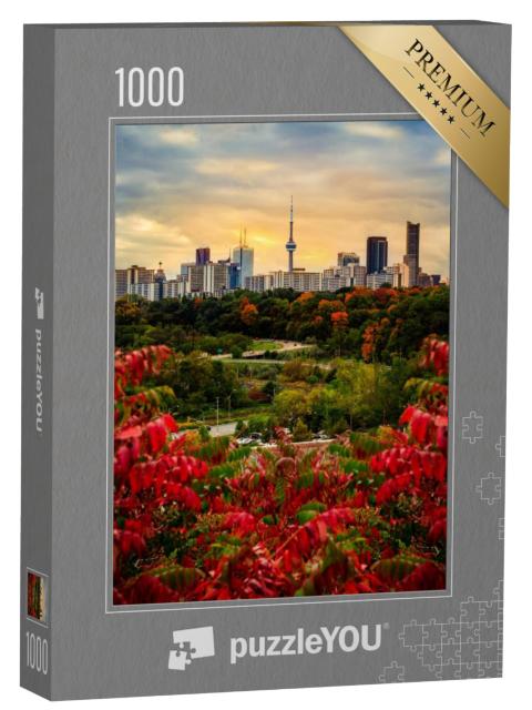 Puzzel 1000 stukjes „Toronto in de herfst bij zonsondergang“