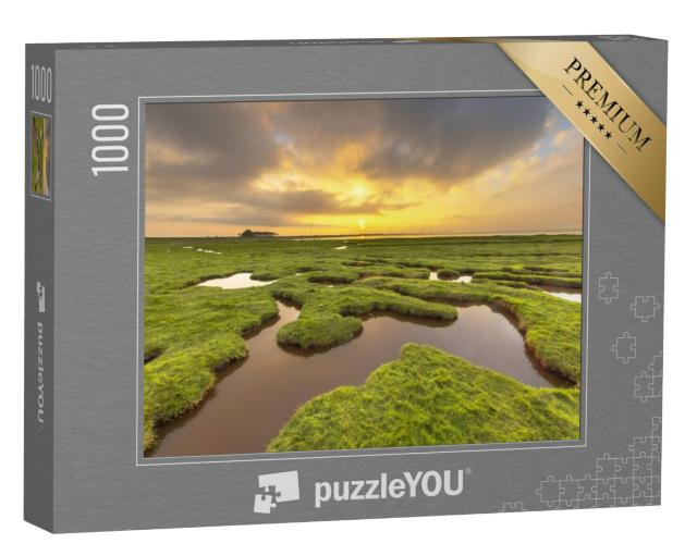 Puzzel 1000 stukjes „Punt van Reide in het Waddengebied aan de kust van Groningen“