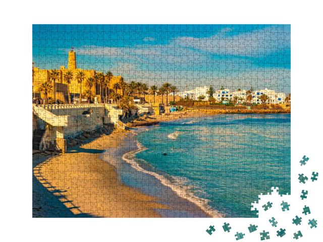 Puzzle 1000 Teile „Wunderschöne Stadt Monastir in Tunesien am Mittelmeer“