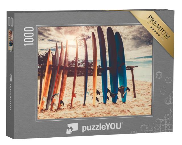 Puzzel 1000 stukjes „Surfplanken op het strand“