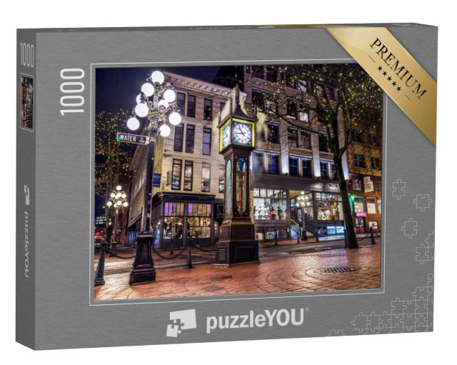 Puzzel 1000 stukjes „Stoomklok in de wijk Gastown, Vancouver, Canada“