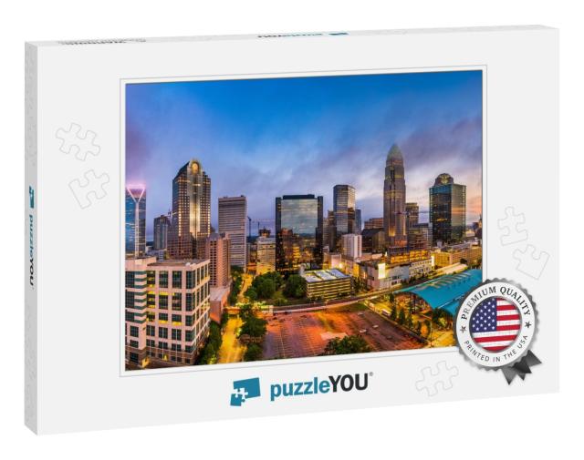 Charlotte, North Carolina, USA Uptown Skyline Panorama... Jigsaw Puzzle