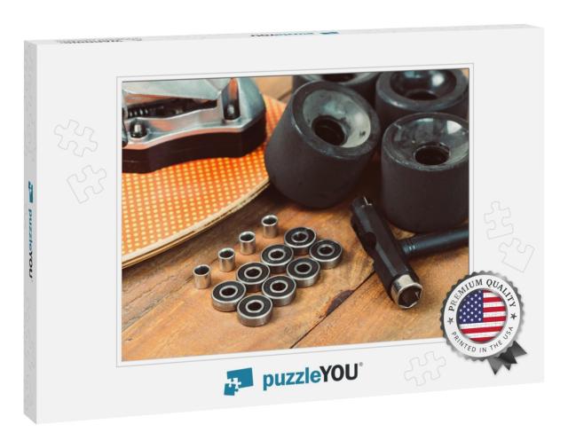 Skateboard & Surf Skate Maintenance Concept. Selective Fo... Jigsaw Puzzle