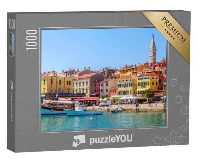 Puzzel 1000 stukjes „Kleurrijk Rovinj met haven, Istrië, Kroatië“