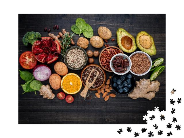 Puzzle 1000 Teile „Eine Auswahl gesunder Lebensmittel“