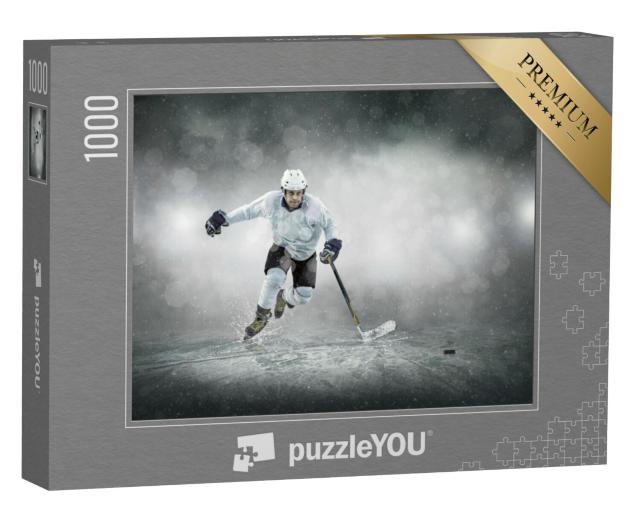 Puzzel 1000 stukjes „IJshockeyspelers op het ijs“