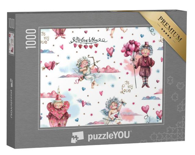 Puzzel 1000 stukjes „Romantische aquarel“