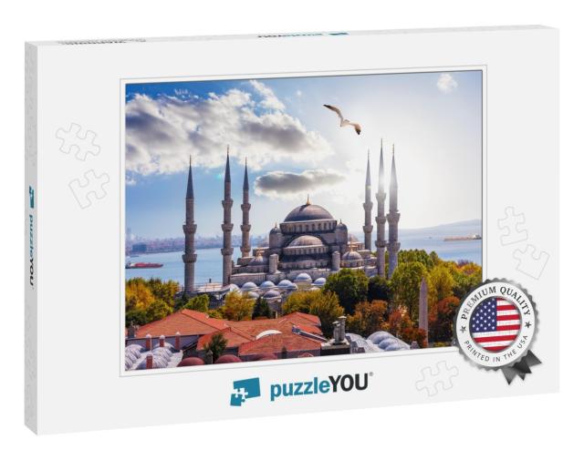 Gorgeous Sultan Ahmet Mosque in Istanbul & the Bosporus o... Jigsaw Puzzle