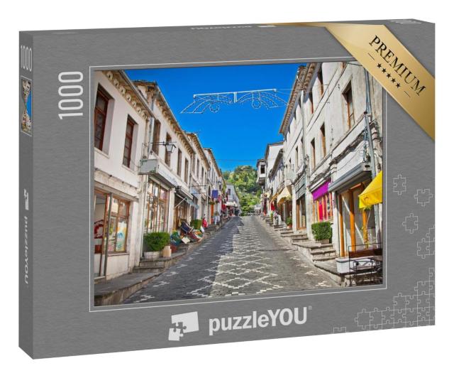 Puzzle 1000 Teile „Stadt Gjirokasteron in Albanien, UNESCO-Weltkulturerbe“