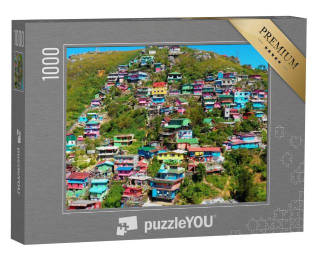 Puzzel 1000 stukjes „Kleurrijke huizen van La Trinidad, Filippijnen“