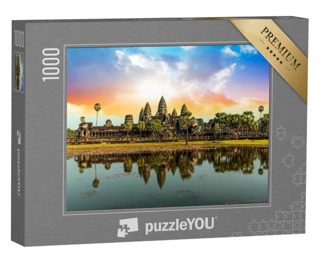 Puzzel 1000 stukjes „Kleurrijke zonsopgang bij Angkor Wat, Cambodja“