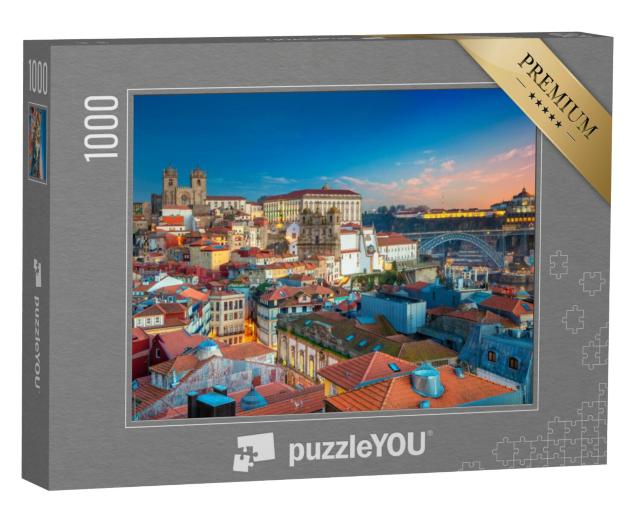 Puzzel 1000 stukjes „Kathedraal boven het historische centrum van Porto, Portugal“