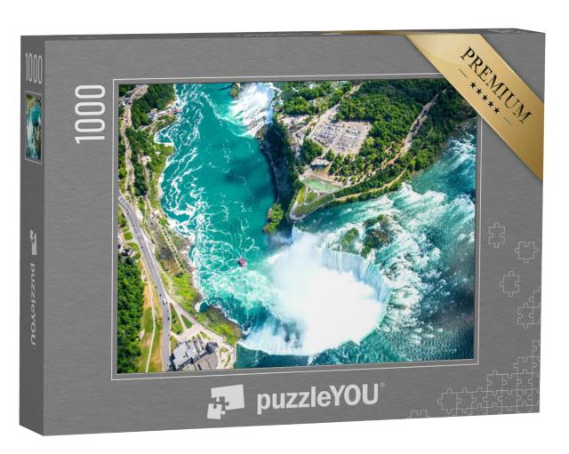 Puzzel 1000 stukjes „Indrukwekkend vogelperspectief: Niagara Falls, Canada“