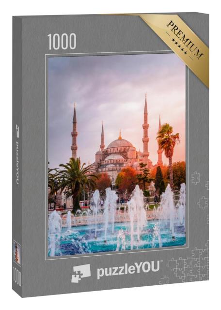 Puzzle 1000 Teile „Die Blaue Moschee im Sonnenuntergang, Istanbul, Türkei“