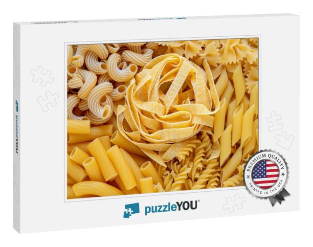 Layout of Italian Raw Pasta, Top View, Different Types &... Jigsaw Puzzle