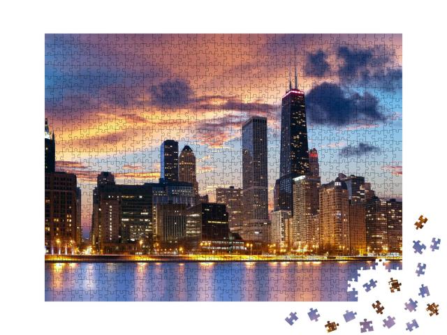 Puzzle 1000 Teile „Chicago Skyline“