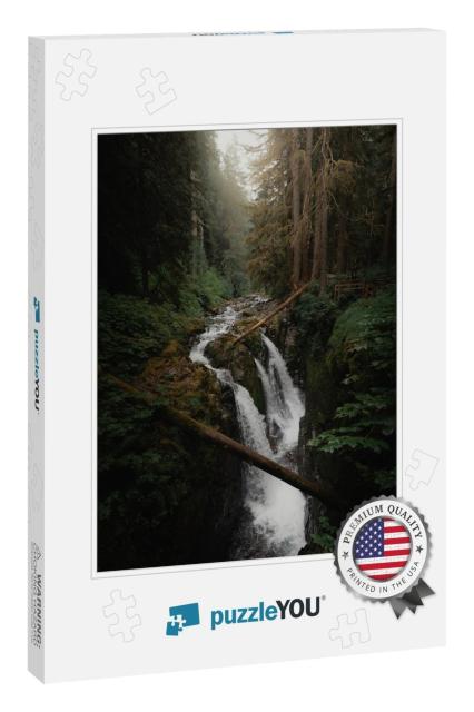 Waterfall in Olympic National Park... Jigsaw Puzzle