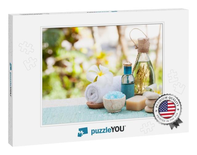 Spa & Wellness Massage Setting Still Life with Essential... Jigsaw Puzzle