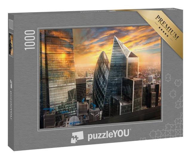 Puzzle 1000 Teile „Stadt London, Großbritannien, Skyline mit Blick auf das berühmte Bankenviertel“