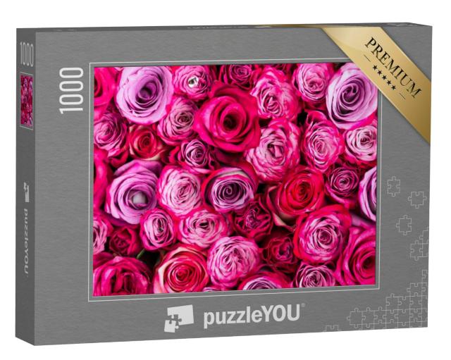 Puzzel 1000 stukjes „Mooie roze rozenblaadjes“