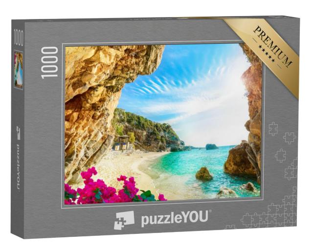 Puzzel 1000 stukjes „Prachtig uitzicht over de zee en het strand van Corfu, Griekenland“