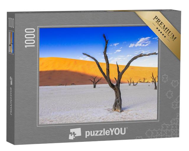 Puzzel 1000 stukjes „Indrukwekkend natuurlandschap: zoutpan in Deadvlei, Namibië“