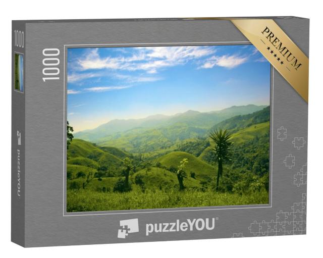 Puzzel 1000 stukjes „Groene heuvels en bergen in Costa Rica“