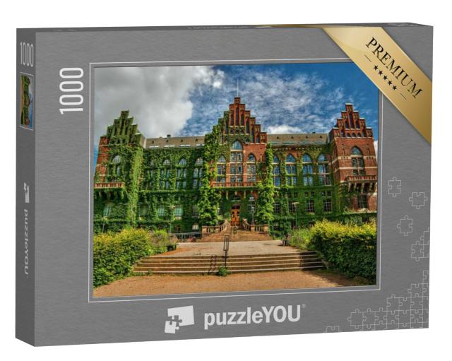 Puzzel 1000 stukjes „Gevel van de universiteitsbibliotheek in Lund (Zweden), HDR-techniek“