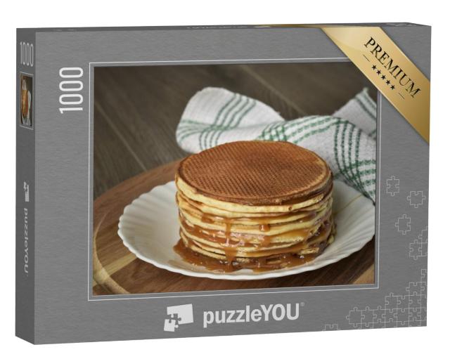 Puzzel 1000 stukjes „Stroopwafels met karamel“