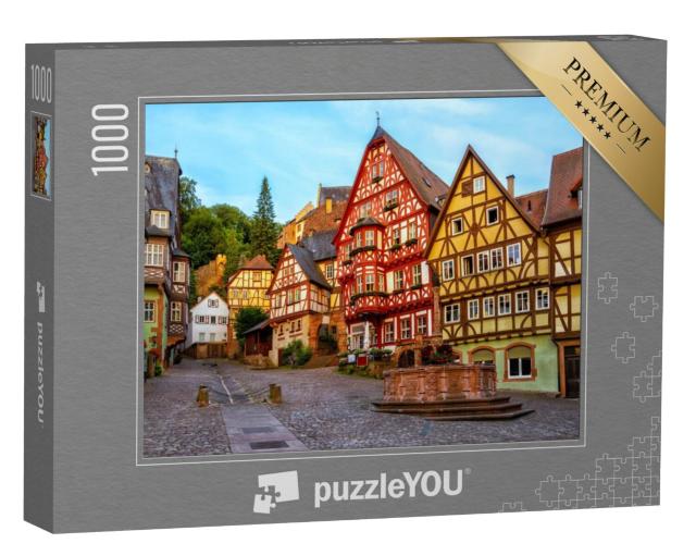 Puzzel 1000 stukjes „Vakwerkhuizen in de historische oude stad Miltenberg, Beieren“