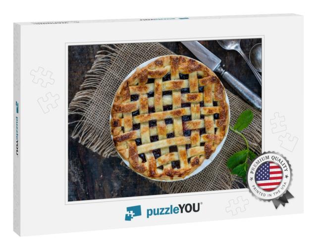 Classic Home Baked Cherry Pie with Lattice Crust... Jigsaw Puzzle