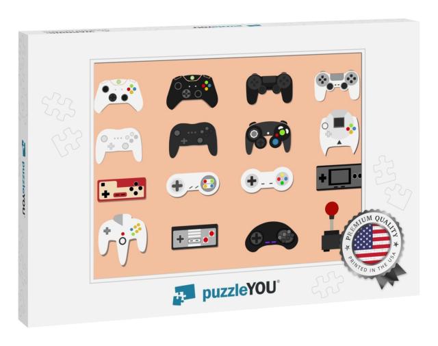 Illustration Icons Set Game Controllers Modern And... Jigsaw Puzzle