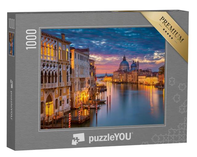 Puzzel 1000 stukjes „Rustige avondsfeer op het Canal Grande, Venetië, Italië“