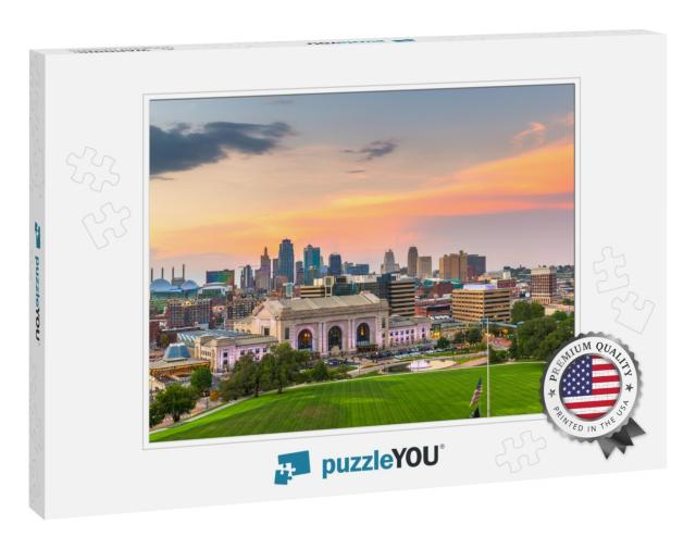 Kansas City, Missouri, USA Downtown Skyline with Union Sta... Jigsaw Puzzle