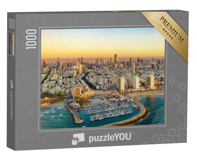 Puzzel 1000 stukjes „Zonsondergang boven Tel Aviv, Israël“