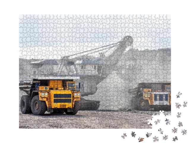 Puzzle 1000 Teile „Bergbau mit Steinbruchfahrzeugen“