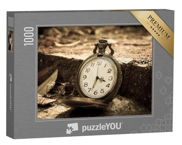 Puzzel 1000 stukjes „Uitgevouwen zakhorloge leunend tegen stoeprand“