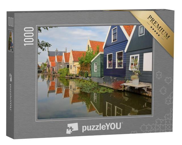 Puzzel 1000 stukjes „Kleurrijke en historische gevels in De Rijp, Alkmaar, Noord-Holland“