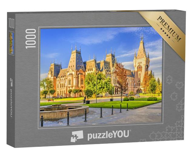 Puzzel 1000 stukjes „Paleis van Cultuur op het centrale plein in de stad Iasi, Moldavië, Roemenië“